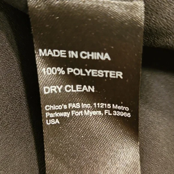 💕CHICO'S BLACK LABEL💕 Tiered Pleated Dress Abstract Floral Neutral Combo NWOT - Picture 10 of 11